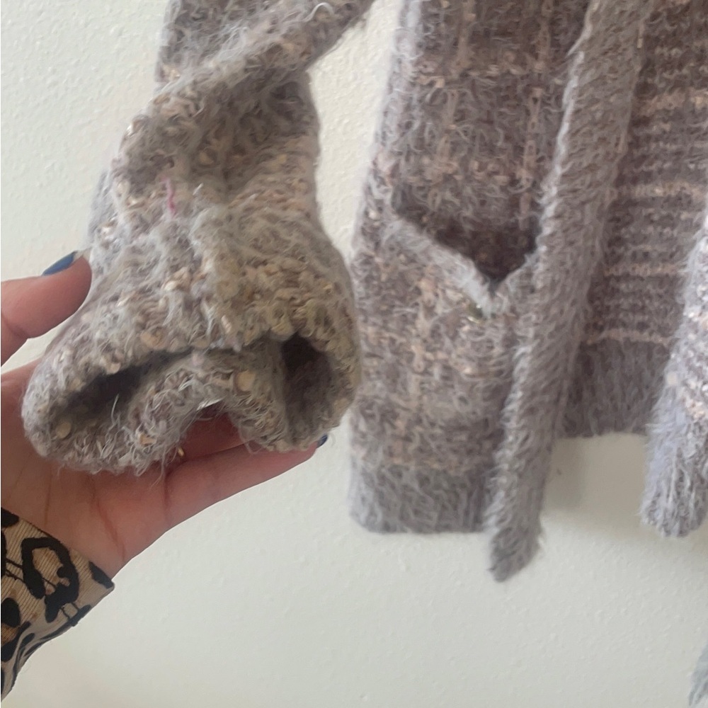 Cato Textured Gray Women's Cardigan - Picture 4 of 7